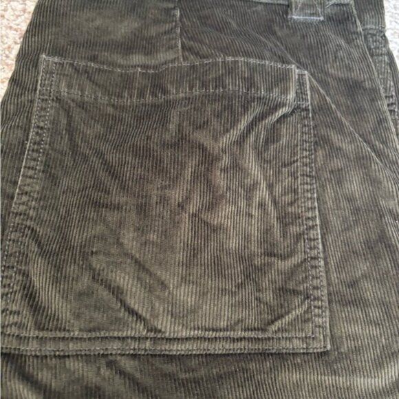Madewell Dark Green/Brown Emmett Wide-Leg Corduroy Pants - Picture 4 of 9